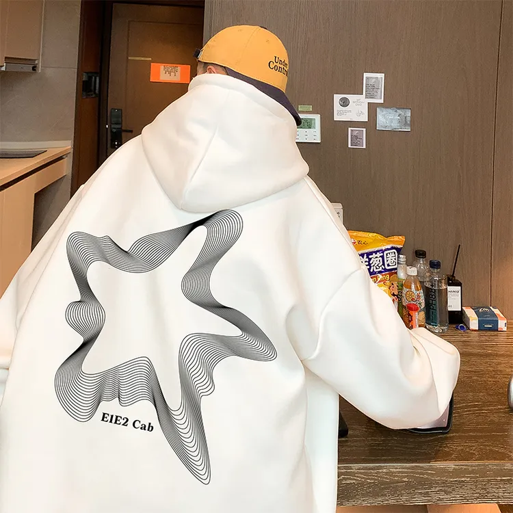 特大码80-300斤连帽卫衣美式高街重磅男秋季潮牌小众宽松百搭外套