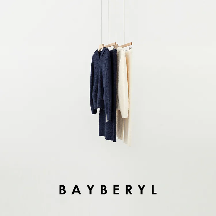 BAYBERYL老贝暖绵绵*家居套连帽柔松紧裤秋针织衫ZZS5F2425-8/23