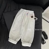 【现货】阿卷冬装韩版儿童纯色简约款一体绒加绒加厚休闲裤MPG5220