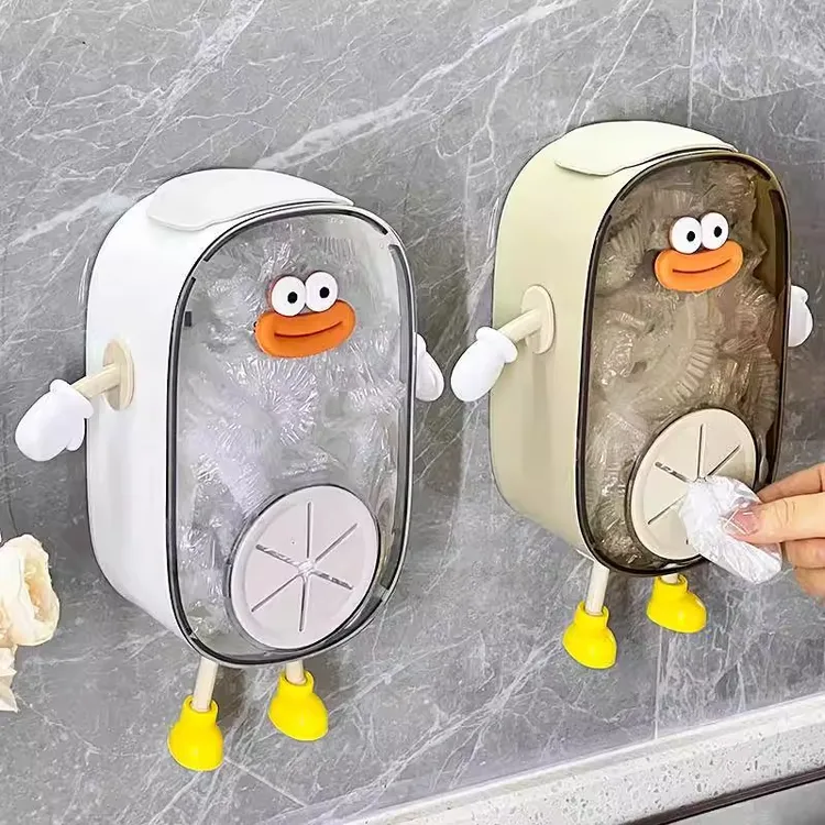 壁挂式保鲜膜收纳盒免打孔保鲜袋一次性大容量抽取收纳厨房神器