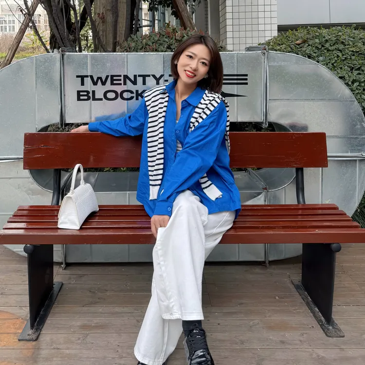 【雁子姐专属】克莱因蓝色衬衫女春秋季2025新款