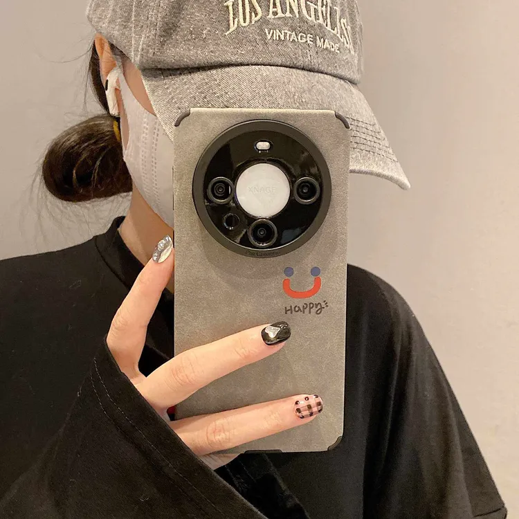 情侣笑脸适用华为mate80新款网红手机壳pura80硅胶60小羊皮70防摔