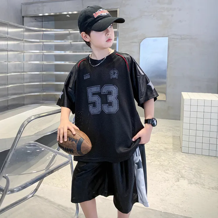 男童夏装运动套装2025新款儿童装短袖速干衣服大童男孩夏季球服潮