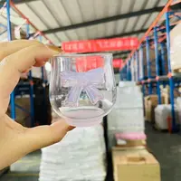 粉色蝴蝶结品茗杯单只