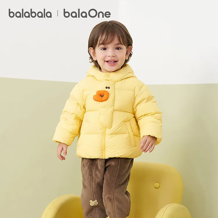 【balaOne】巴拉巴拉宝宝羽绒服三防男童冬装女童连帽外套2025新款