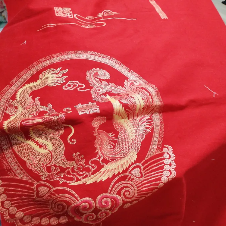 大红纯棉长绒棉面料布料清仓处理1米