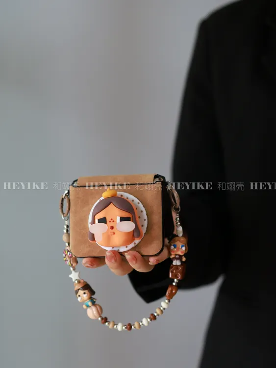 潮玩棕皮纹磁吸适用华为purax手机壳magicvflip2折叠pocket2斜挎