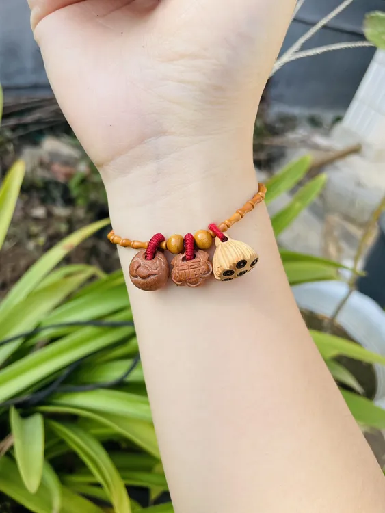 非金属木质手链 桃核葫芦福锁莲蓬竹节手串一核镇千邪驱赶护保平