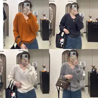 【ZMMY严选私服】秋季新款设计感简约软糯V领针织衫K5092503