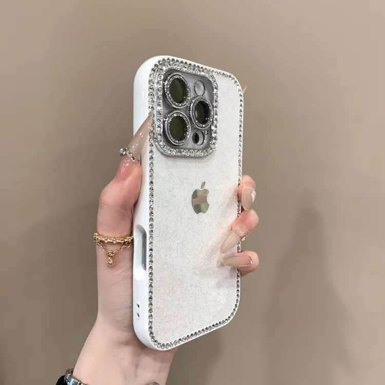镶钻闪粉适用iPhone16pro手机壳苹果15pro镜头膜14pro果冻13pro