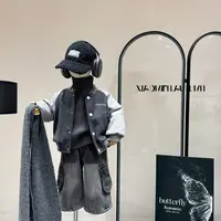 【现货】2025秋新款加棉棒球服外套男童装时尚洋气宽松宝宝潮AWT730