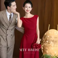 满庭芳法式高级感订婚礼服红色长袖连衣裙2025秋季新款新娘敬酒服