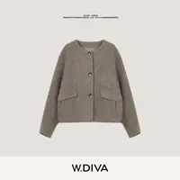 W.Diva【雪域暖金】藏地软黄金高级牦牛绒拉绒呢大衣外套53C122638