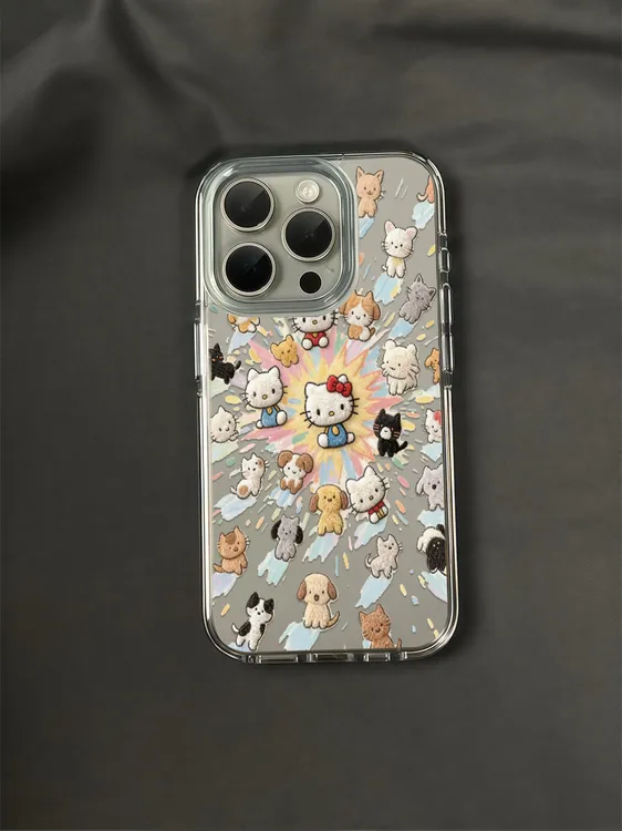 卡通爆炸小猫适用苹果17小米oppovivo15手机壳华为iPhone16国产