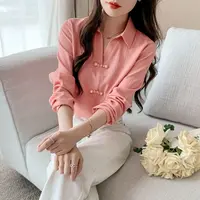 春秋季2025年新款女装雪纺衬衫女洋气减龄宽松显瘦百搭套头上衣服