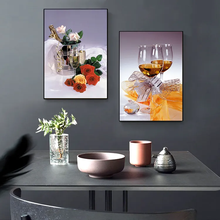 【花花世界】高级感简约餐桌墙面挂画客厅墙画餐厅装饰画两联挂画