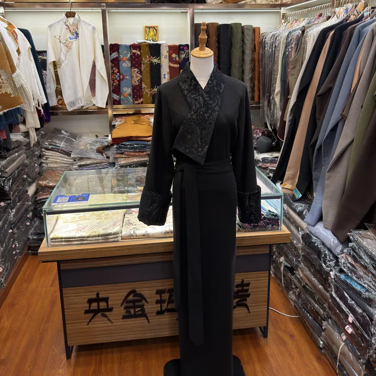 秋冬新款加厚毛呢藏式博拉裙保暖修身三色可选民族风服装