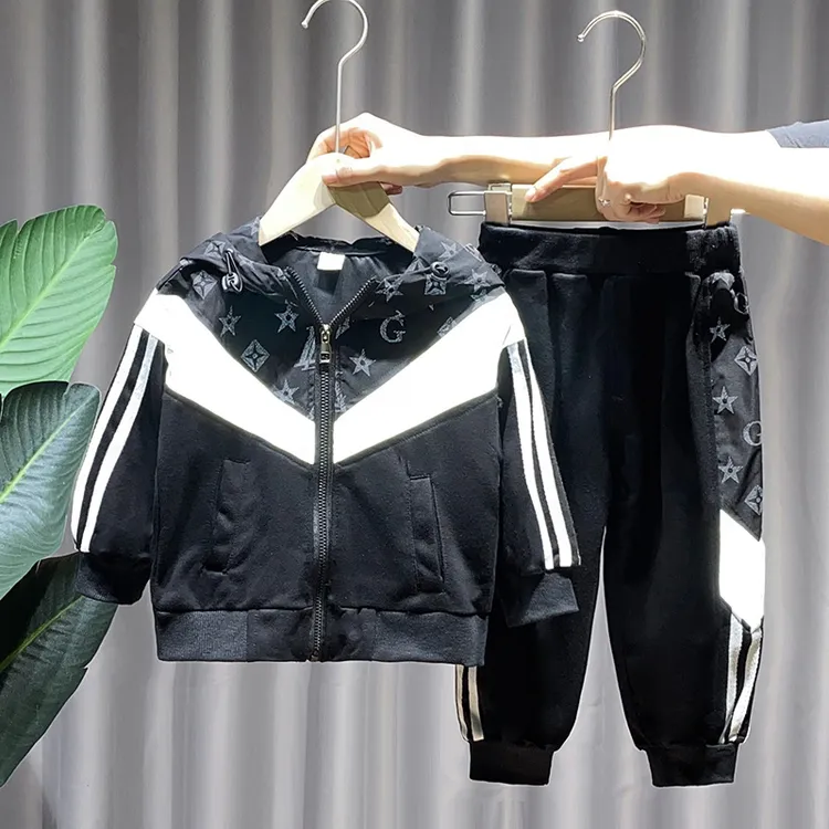 两件套男童新款运动春秋款反光衣服6390潮衣宝宝儿童2025秋装套装