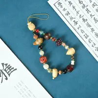 红木多宝精雕多宝富足手机链