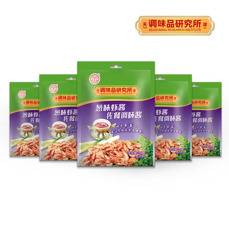 喷泉天津特产葱味即食幼滑虾酱海鲜调味品下饭酱  75g