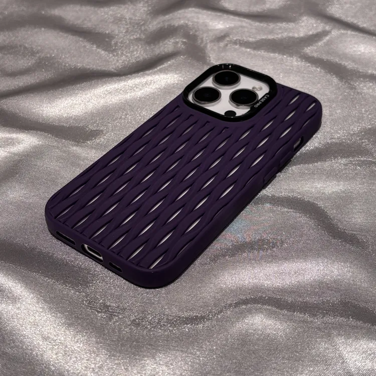 异形镂空格栅16/15promax手机壳适用iPhone13透气新款14plus软胶