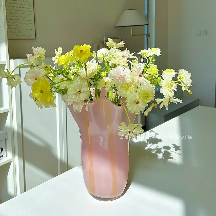 中古白菜芬顿花瓶高级感餐桌花器轻奢装饰摆件仿真花水养鲜花瓶