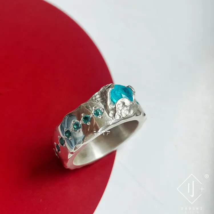 925银戒指 原创设计手工制作水星圆环戒指手工制作不易谨慎选择