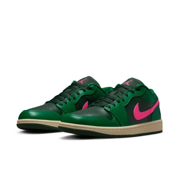 NIKE/耐克正品AJ1低帮黑绿粉休闲运动板鞋女款流光风DC0774-300