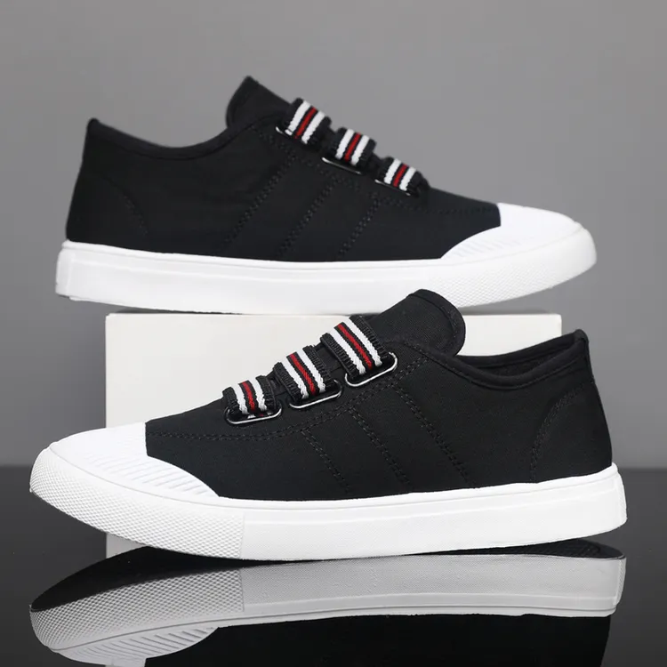 布鞋男士一脚蹬懒人鞋韩版潮流学生帆布鞋低帮老北京布鞋休闲男鞋