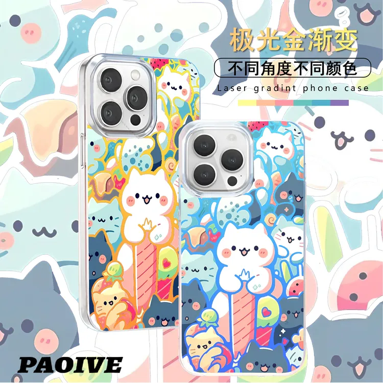 满屏猫咪适用苹果华为vivo一加iPhone小米红米极光手机壳