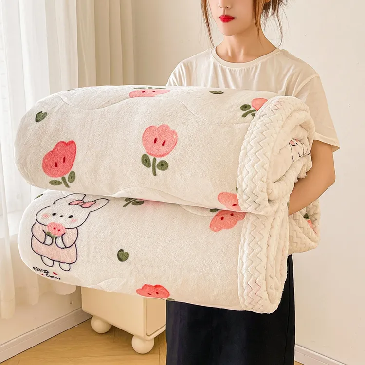 冬季毛毯加厚盖毯珊瑚绒毯子午睡毯办公室羊羔绒毯学生宿舍小毯子
