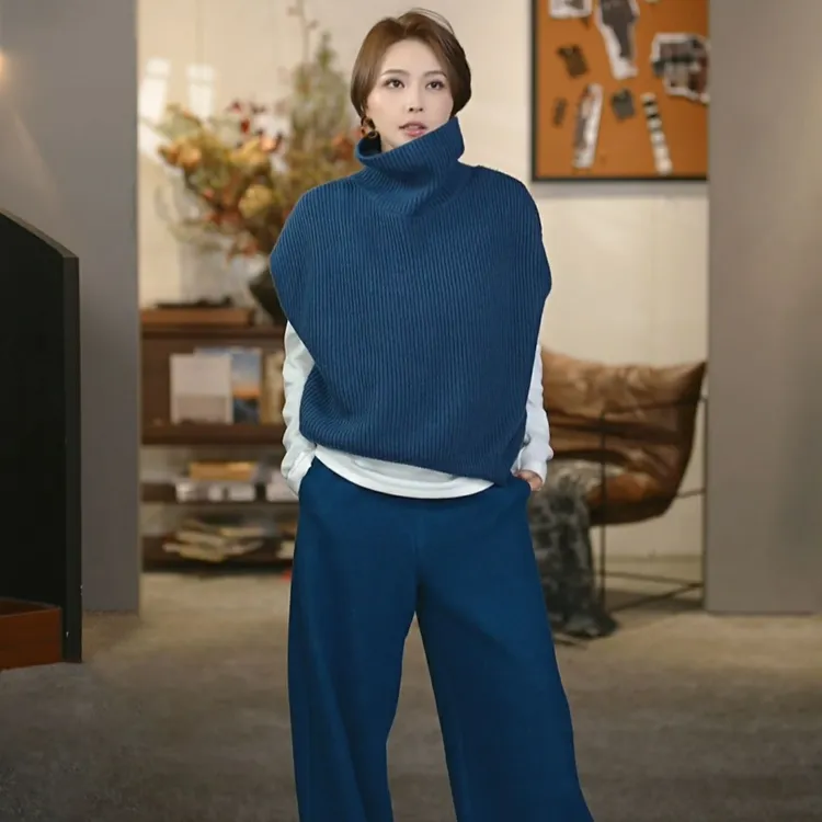 溶溶【奢暖叠搭】RONGRONG全甄选羊毛高领软糯叠穿无袖羊毛衫Z80097