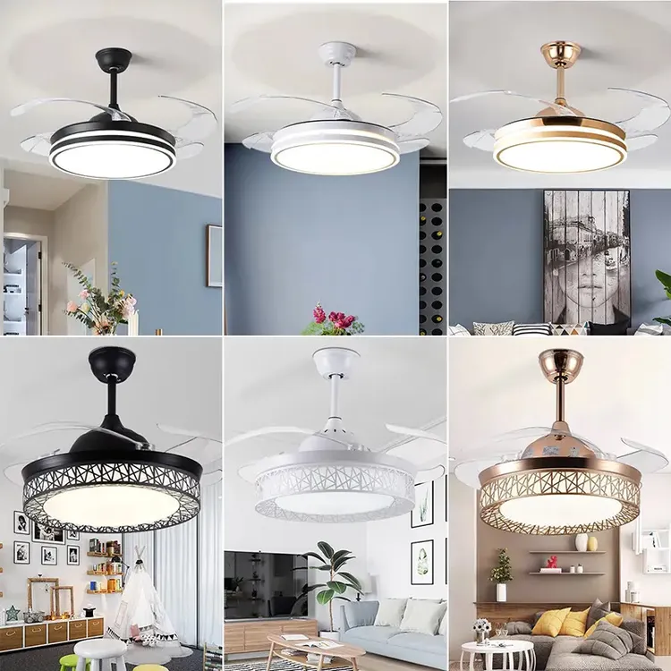 新款超薄隐形风扇灯卧室吊扇灯客厅餐厅静音防蚊家用带灯电扇一体