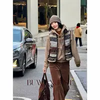 BUWANJUST 高品定制费尔岛复古羊羔毛双面穿百搭腔调感马甲 B2357