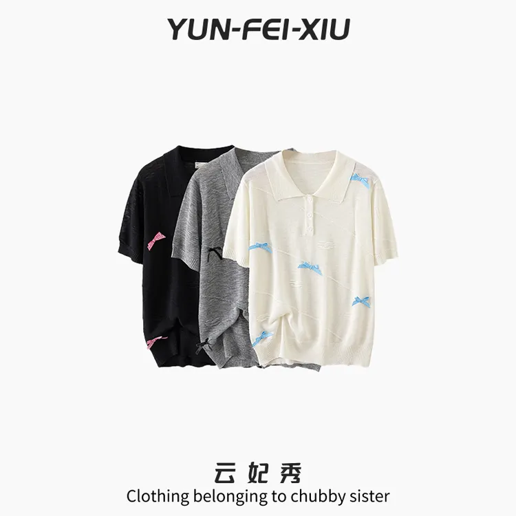 云妃秀大码女装T恤时尚百搭宽松显瘦遮肉胖妹妹针织短袖夏季6610