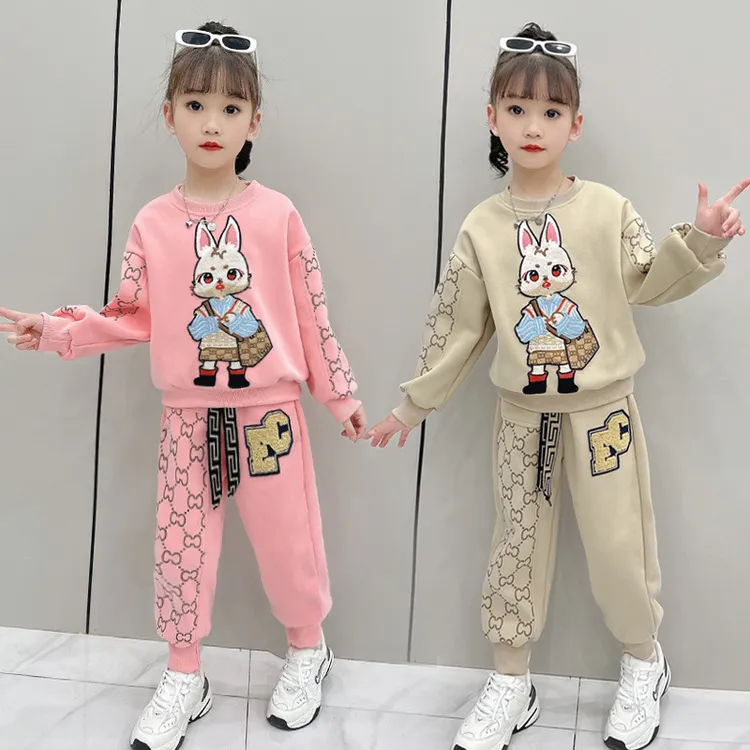 童装春秋季女童套装秋装韩版中大童儿童长袖卫衣休闲裤洋气两件套