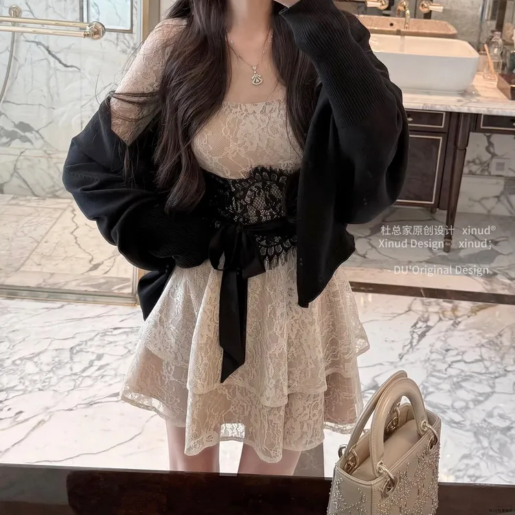 旧韵绮梦初恋甜仙子格调法式优雅纯美蕾丝女装女时尚网红风