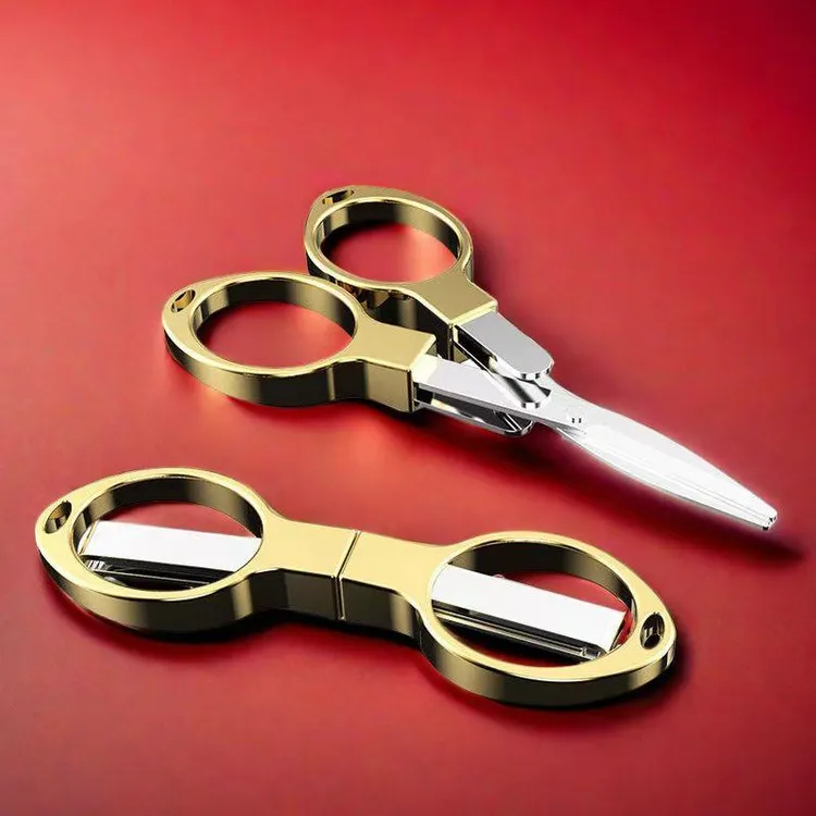 折叠便携鱼线铅皮剪锈钢对叉剪刀X字眼镜大力马线铅皮刀鱼线剪刀