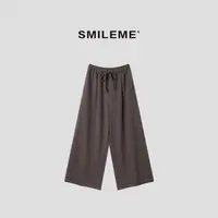 SMILEME【自由逐风】时尚休闲百搭宽松高腰阔腿休闲裤R5351012