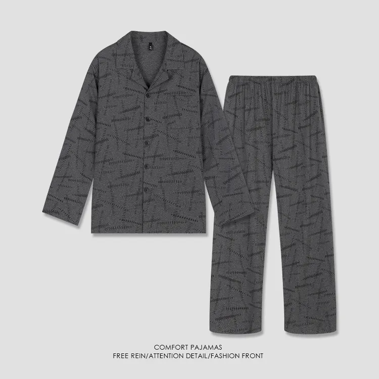 【好福份】秋季男士睡衣长袖长裤可外穿家居服-25425爽肤棉