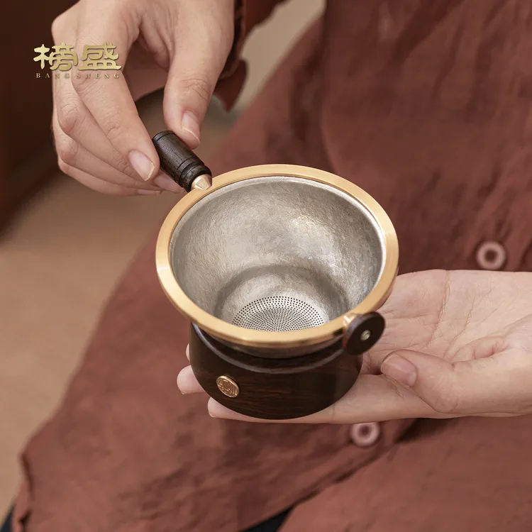 榜盛纯钛茶漏茶滤千孔一体过滤网高档滤茶器超细茶叶滤网茶具配件