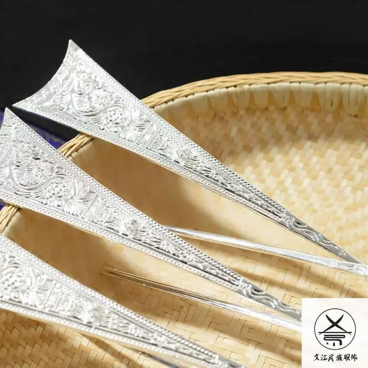 文江民族服饰簪子古风中式简约发簪头饰手工盘发汉服发饰福建三刀