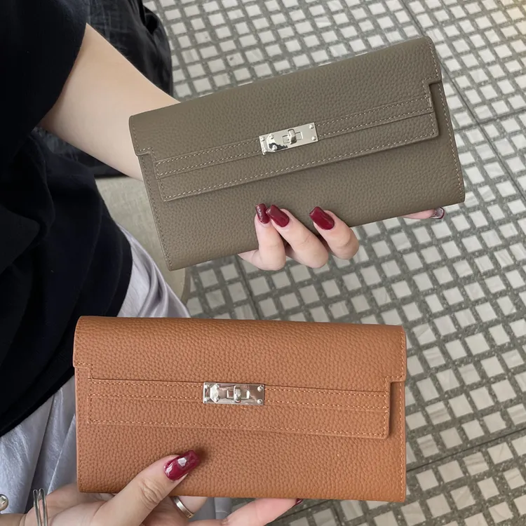 2025新款头层牛皮手拿包女士钱包多功能真皮长款钱夹高级感手机包