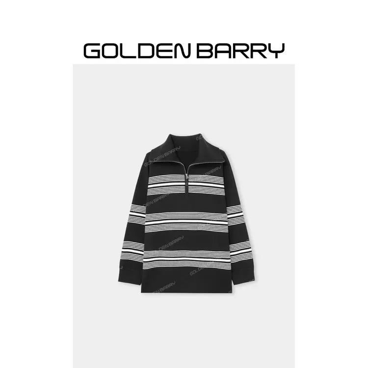 GOLDENBARRY|241292大翻领条纹毛衣