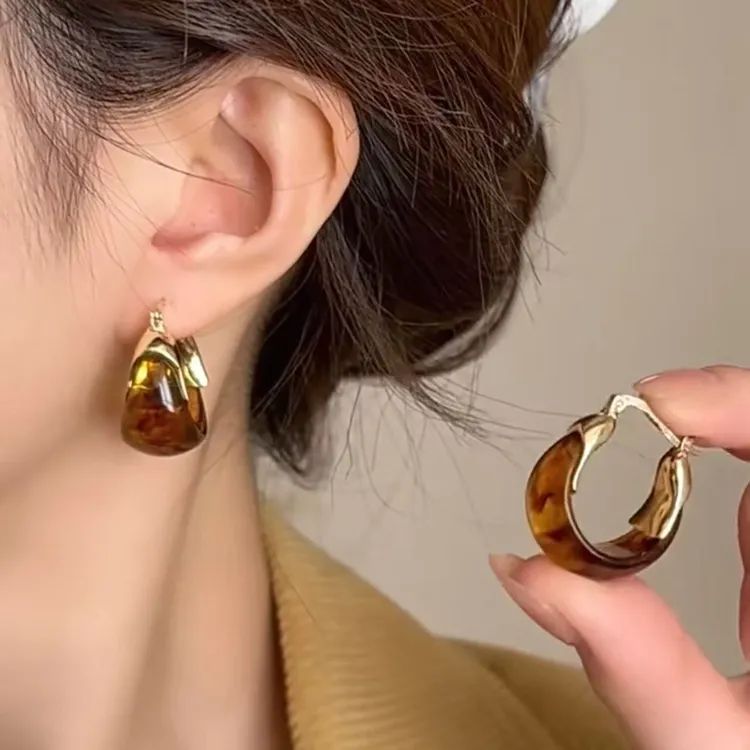 铜合金耳饰 美拉德法式复古小众设计高级感耳扣耳饰 S06