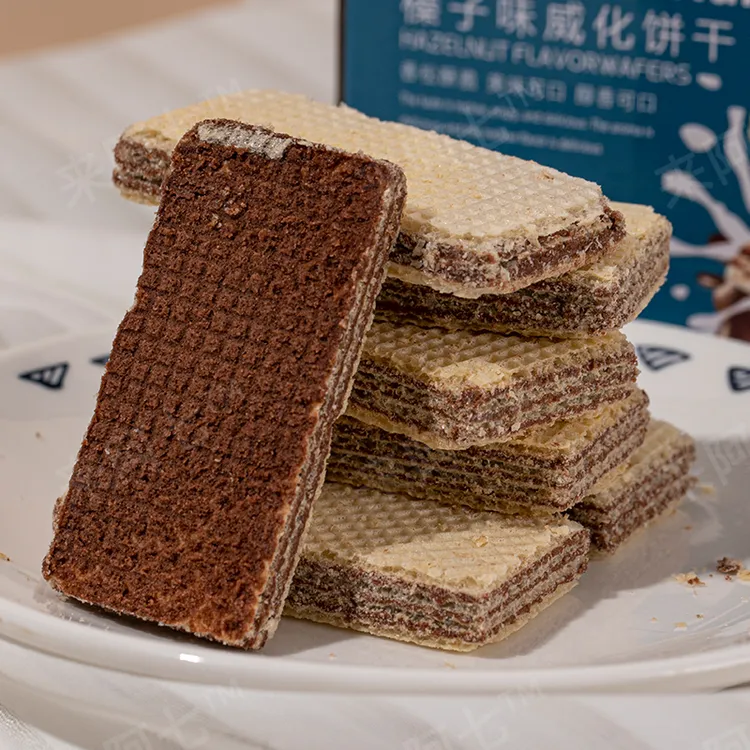 榛子味威化饼干巧克力休闲甜点抖音提拉米苏零食巧克力威化解馋