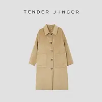 Tender Jinger【黑标】骆驼绒翻领单排扣毛呢外套T54TUZ41436