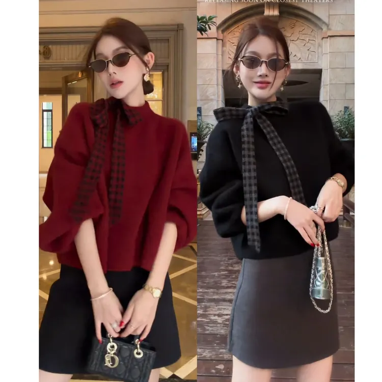 新年一整套2026年春季新款时尚韩系气质减龄上衣短裙两件套