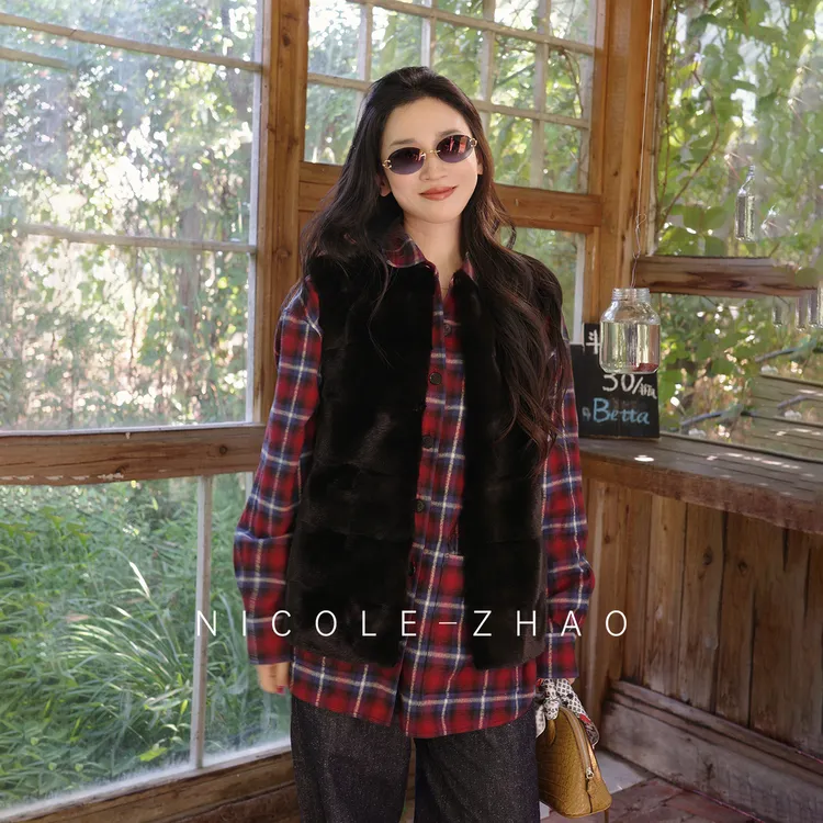 【贵姐NICOLE】高定系列秋冬金牌宝嘉美进口貂马甲外套5NWJ027