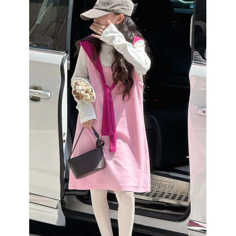 K29796孙小美韩系女童连衣裙2025秋装新款儿童长袖裙子女大童衣服